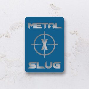 Chaveiro vazado na forma do Metal Slug em MDF - Azul