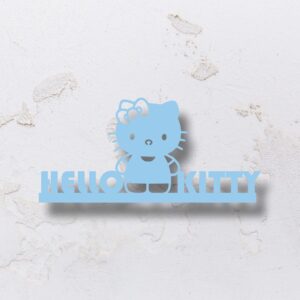 Display de mesa na forma da Hello Kitty em MDF (Modelo 01) - Azul Bebê