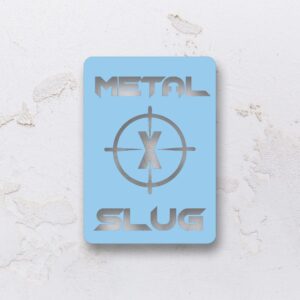 Chaveiro vazado na forma do Metal Slug em MDF - Azul Bebê