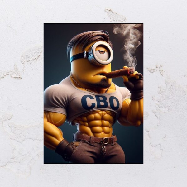 Quadro adesivado na forma do Minions em MDF