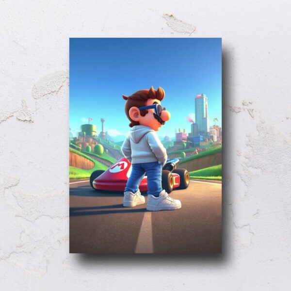 Quadro adesivado na forma do Mario em MDF - Imagem 2