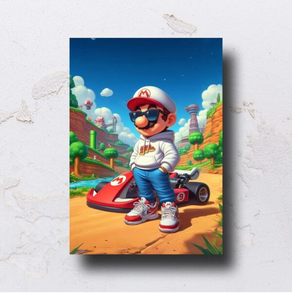 Quadro adesivado na forma do Mario em MDF - Imagem 4
