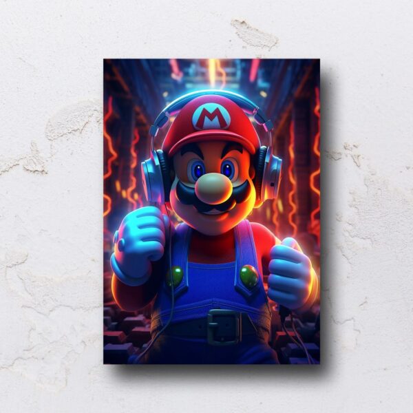 Quadro adesivado na forma do Mario em MDF - Imagem 7