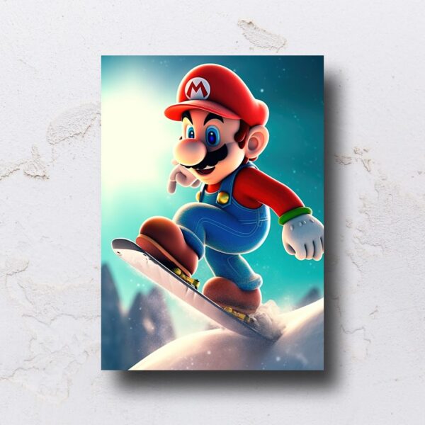 Quadro adesivado na forma do Mario em MDF - Imagem 8