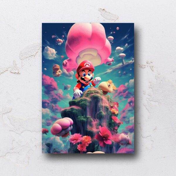 Quadro adesivado na forma do Mario em MDF - Imagem 9