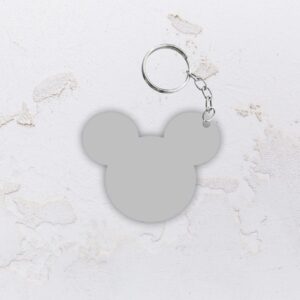 Chaveiro na foram do Mickey em Acrílico - Prata