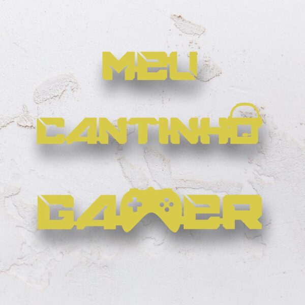Letreiro decorativo vazado meu cantinho gamer em MDF (Modelo 02) - Imagem 2