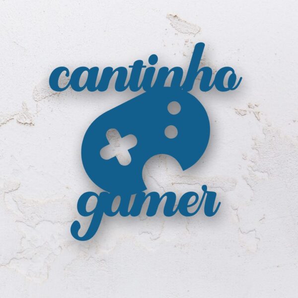 Letreiro decorativo vazado na forma do cantinho gamer em MDF (Modelo 01) - Imagem 3