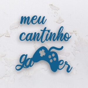 Letreiro decorativo vazado meu cantinho gamer em MDF (Modelo 01)