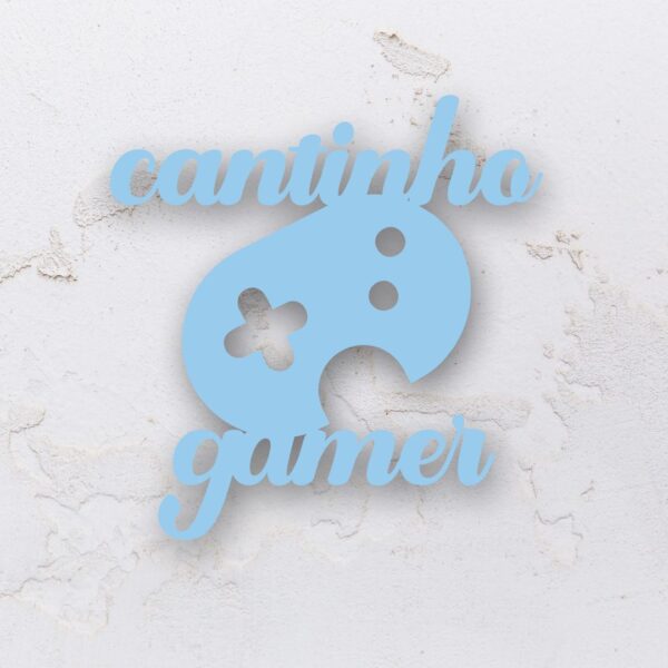 Letreiro decorativo vazado na forma do cantinho gamer em MDF (Modelo 01) - Imagem 4
