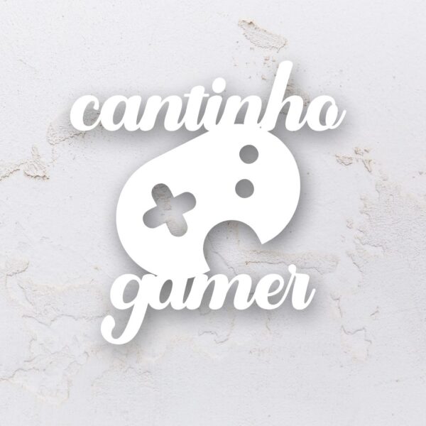 Letreiro decorativo vazado na forma do cantinho gamer em MDF (Modelo 01) - Imagem 5