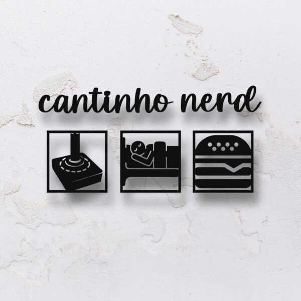 Letreiro decorativo vazado cantinho gamer em MDF (Modelo 01)