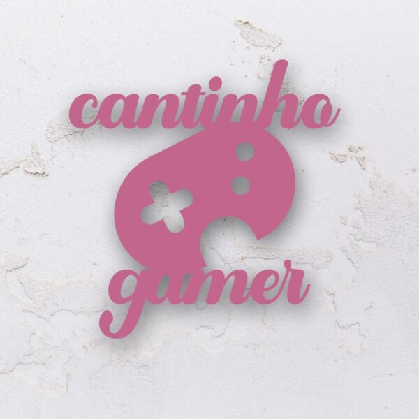 Letreiro decorativo vazado na forma do cantinho gamer em MDF (Modelo 01) - Imagem 6
