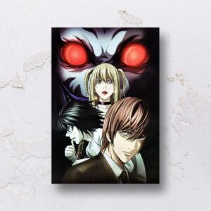 Quadro adesivado na forma do Death Note em MDF (Modelo 01)