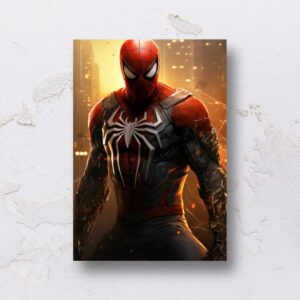 Quadro adesivado na forma do Homem Aranha em MDF (modelo 01
