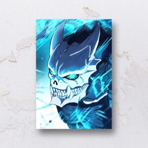 Quadro adesivado na forma do Kaiju Nº8 em MDF (Modelo 01)