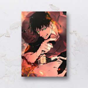 Quadro adesivado na forma do Jujutsu Kaisen em MDF (Modelo 01)
