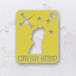 Quadro vazado na forma do Cowboy Bebop em MDF (Modelo 01)
