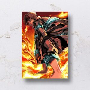 Quadro adesivado na forma do Fire Force em MDF (Modelo 01)