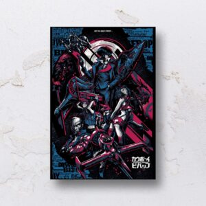 Quadro adesivado na forma do Cowboy Bebop em MDF (Modelo 01)