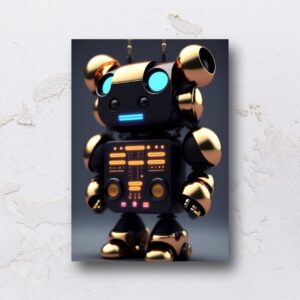 Quadro adesivado na forma de Robôs em MDF (Modelo 01)