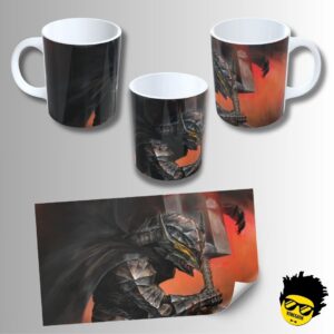 Caneca de Porcelana na forma do Berserk (Modelo 01) 325ML Aaa - Mockup 05