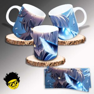 Caneca de porcelana na forma do Solo Leveling - Mockup 07