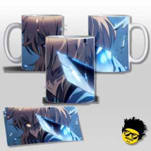 Caneca de porcelana na forma do Solo Leveling - Mockup 07