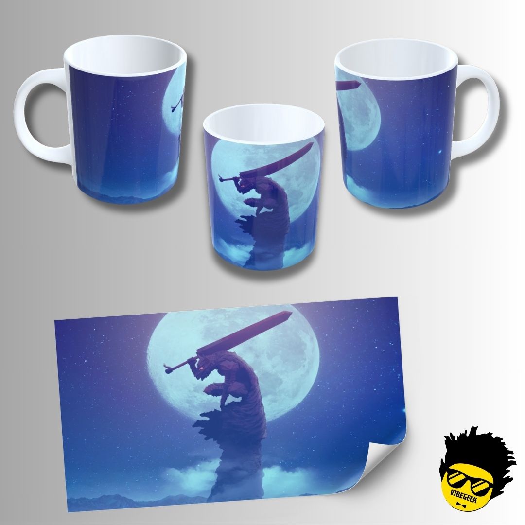 Caneca de Porcelana na forma do Berserk (Modelo 01) 325ML Aaa - Mockup 08