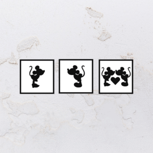 Quadro mosaico em alto relevo na forma do Mickey em MDF (Modelo 01)