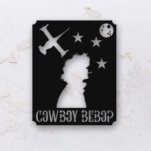 Quadro vazado na forma do Cowboy Bebop em MDF (Modelo 01)