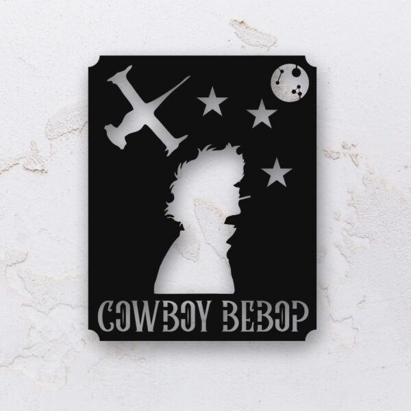 Quadro vazado na forma do Cowboy Bebop em MDF (Modelo 01)