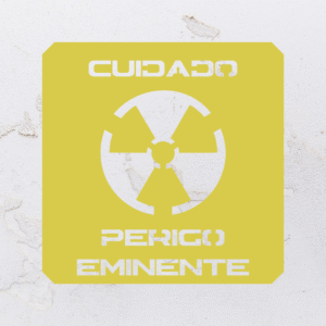 Quadro vazado na forma do símbolo da quarentena em MDF (Modelo 01)