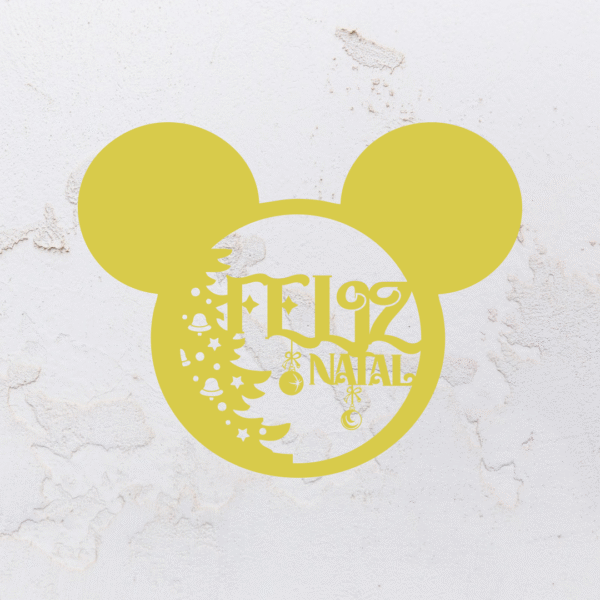 Quadro vazado na forma do Mickey Mouse em MDF (Modelo 02) - Imagem 2