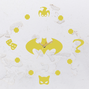 Relógio de parede montado na forma do Batman em MDF (Modelo 01)