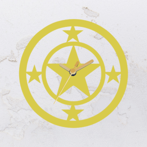 Relógio de parede vazado na forma do Capitão América em MDF (Modelo 01)