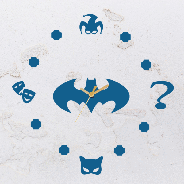 Relógio de parede montado na forma do Batman em MDF (Modelo 01) - Imagem 3
