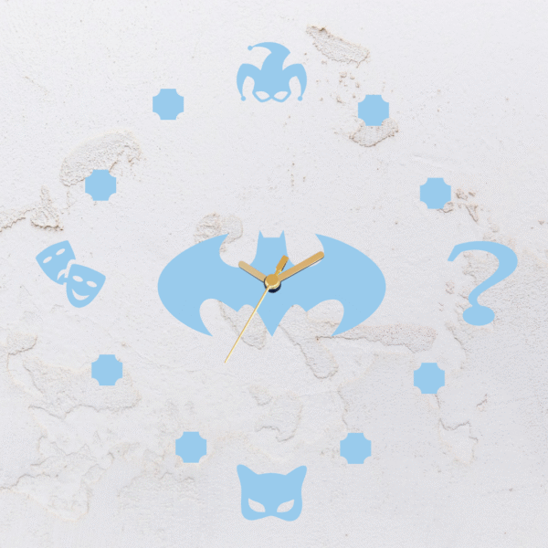 Relógio de parede montado na forma do Batman em MDF (Modelo 01) - Imagem 4