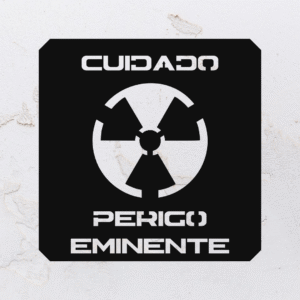 Quadro vazado na forma do símbolo da quarentena em MDF (Modelo 01)