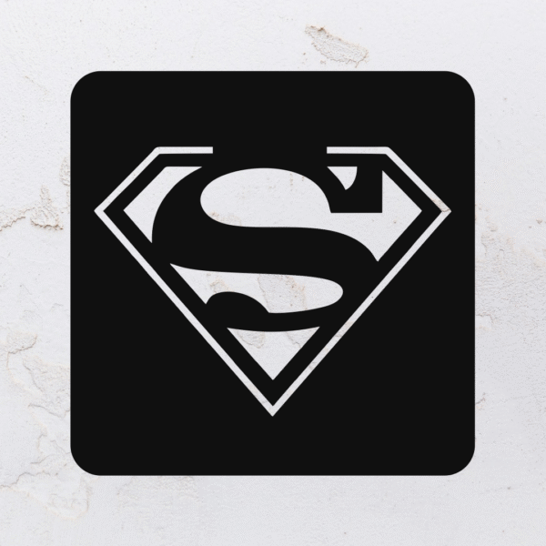 Quadro vazado na forma do Superman em MDF (Modelo 01)