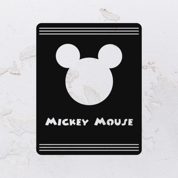 Quadro vazado na forma do Mickey Mouse em MDF (Modelo 01)