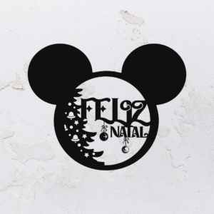 Quadro vazado na forma do Mickey Mouse em MDF (Modelo 02)