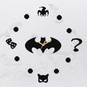 Relógio de parede montado na forma do Batman em MDF (Modelo 01)