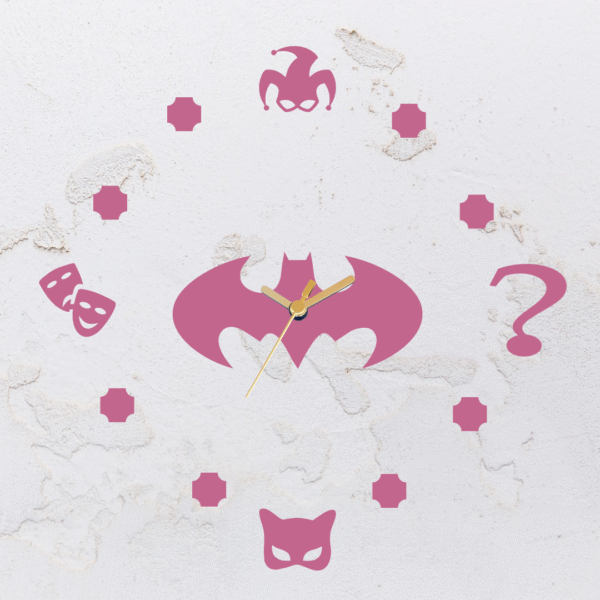 Relógio de parede montado na forma do Batman em MDF (Modelo 01) - Imagem 6