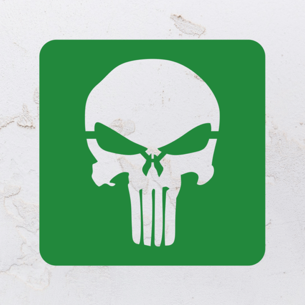 Quadro vazado na forma do Justiceiro em MDF (Modelo 01) - Imagem 8