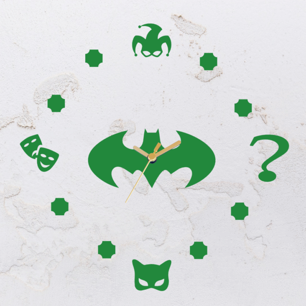 Relógio de parede montado na forma do Batman em MDF (Modelo 01) - Imagem 8