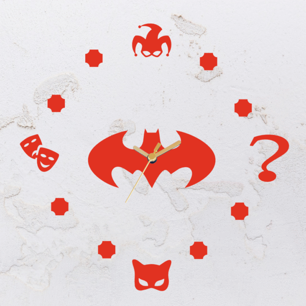 Relógio de parede montado na forma do Batman em MDF (Modelo 01) - Imagem 9