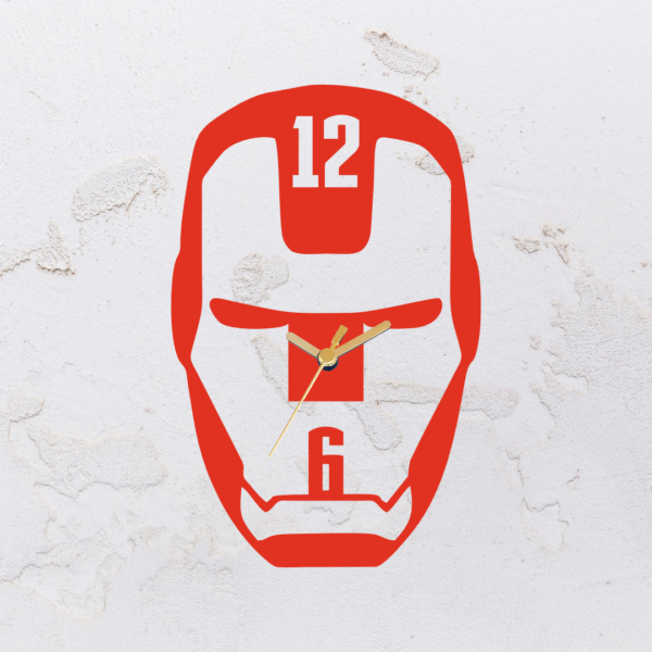 Relógio de parede montador na forma do Homem de Ferro em MDF (Modelo 01) - Imagem 9