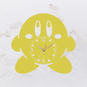Relógio de parede vazado na forma do Kirby em MDF (Modelo 01)