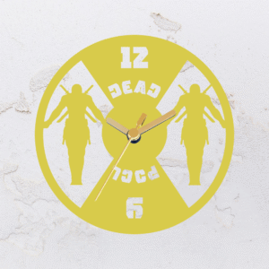 Relógio de parede vazado na forma do Deadpool em MDF (Modelo 02)